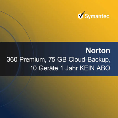 Norton 360 Premium, 75 GB Cloud-Backup, 10 Geräte 1 Jahr KEIN ABO